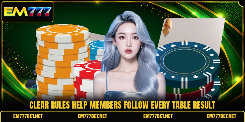 Clear rules help members follow every table result