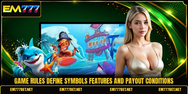 Game rules define symbols features and payout conditions