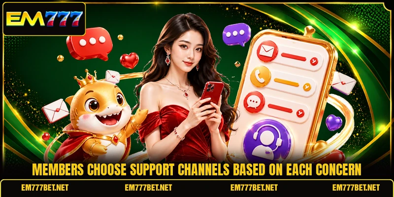 Members choose support channels based on each concern Members choose support channels based on each concern