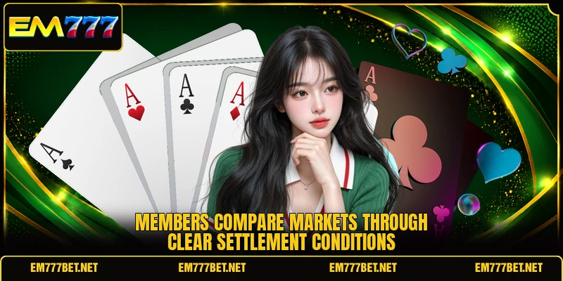 Members compare markets through clear settlement conditions