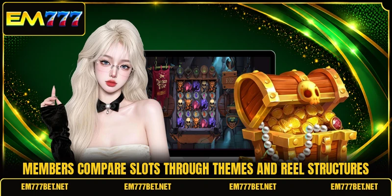 Members compare slots through themes and reel structures