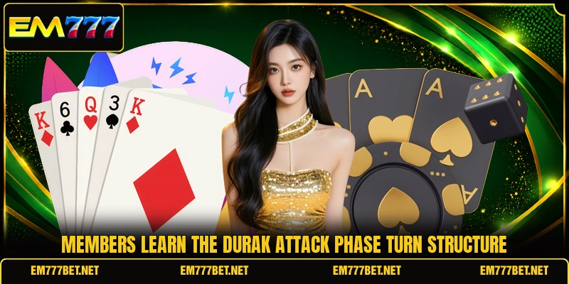 Members learn the durak attack phase turn structure