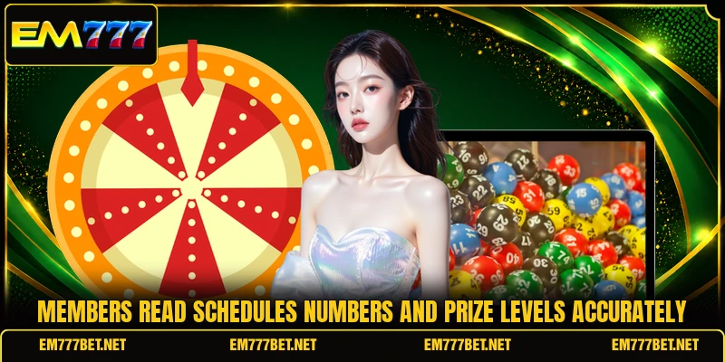 Members read schedules numbers and prize levels accurately