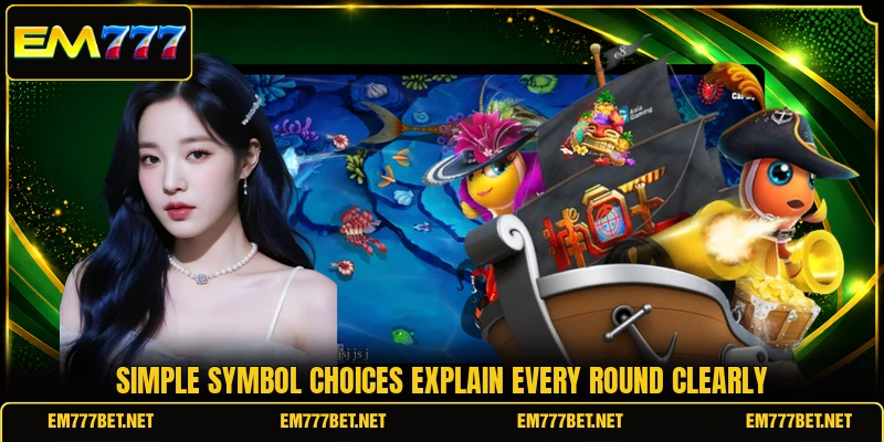 Simple symbol choices explain every round clearly